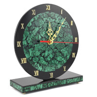 Часы настольные из малахита AZRK-3200546 Часы настольные из малахита AZRK-3200546