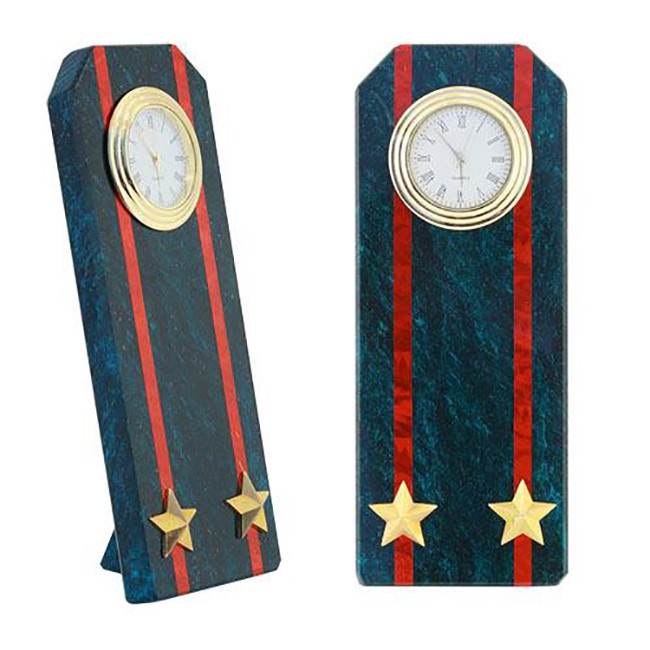 Часы настольные из камня ПОГОН ПОДПОЛКОВНИК ВС 0723163