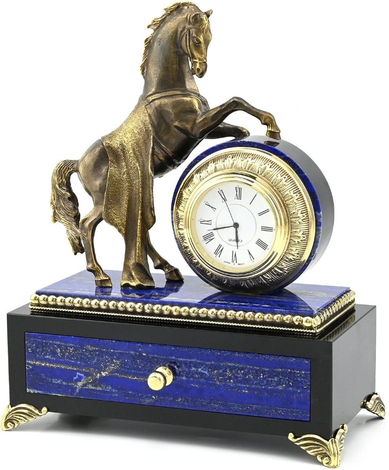 Часы-шкатулка из лазурита КОНЬ 037rk.3740228