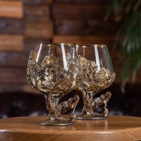 Набор бокалов для коньяка ТИГР ROYAL в деревянной шкатулке GP-10059294