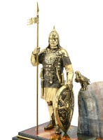 Композиция РУССКИЙ ВИТЯЗЬ из бронзы на подставке из яшмы AZRK-1350907