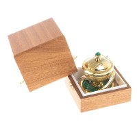 Икорница ДВЕ СТЕРЛЯДКИ со вставками  из малахита 072123278