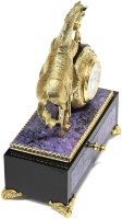 Часы настольные из камня чароита КОНЬ 037rk.3740241
