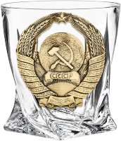 Набор из 4-х бокалов для виски ГЕРБ СССР в картонном футляре GP-13000712