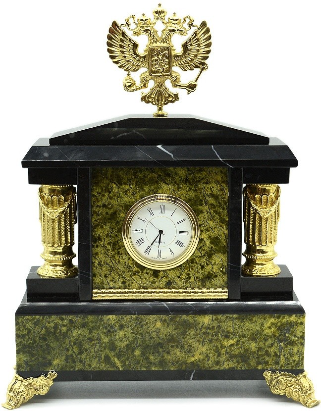 Часы из змеевика ГЕРБ РФ 037rk.1317588n Часы из змеевика ГЕРБ РФ 037rk.1317588n