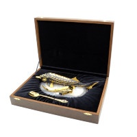 Икорница на камне агат ЦАРЬ-РЫБА 037rk3330363