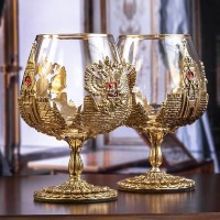 Набор из 2-х бокалов для коньяка РОССИЯ в деревянном футляре GP-50402028/3