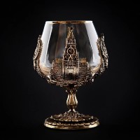 Набор из 2-х бокалов для коньяка РОССИЯ в деревянном футляре GP-50402028/3