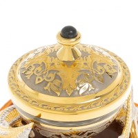 Икорница подарочная ТРИ ОСЁТРА на агате 072130156