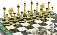 Шахматы подарочные из малахита ГРОССМЕЙСТЕР 037.rk2727