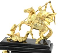 Часы каминные из жадеита и долерита ГЕОРГИЙ ПОБЕДОНОСЕЦ 037rk.3730414su