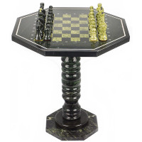 Шахматный стол с каменными фигурками AZY-7827