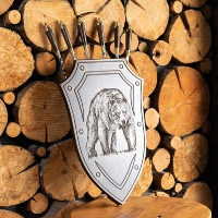Деревянный щит для шампуров МЕДВЕДЬ с шампурами БОЛЬШИЕ ЗВЕРИ GP-200044