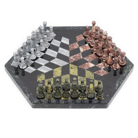 Шахматы из натурального камня НА ТРОИХ! AZY-7222
