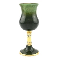 Бокал для вина из нефрита с позолотой и росписью AZRK-3330427