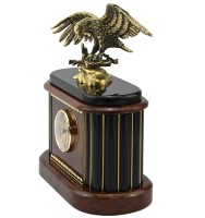 Часы каминные из обсидиана ПАРЯЩИЙ ОРЕЛ 037rk.1450498