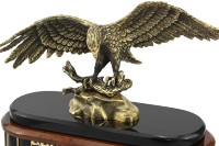 Часы каминные из обсидиана ПАРЯЩИЙ ОРЕЛ 037rk.1450498