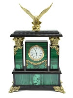 Часы каминные из малахита ОРЁЛ AZR-3200519cy Часы каминные из малахита ОРЁЛ AZR-3200519cy