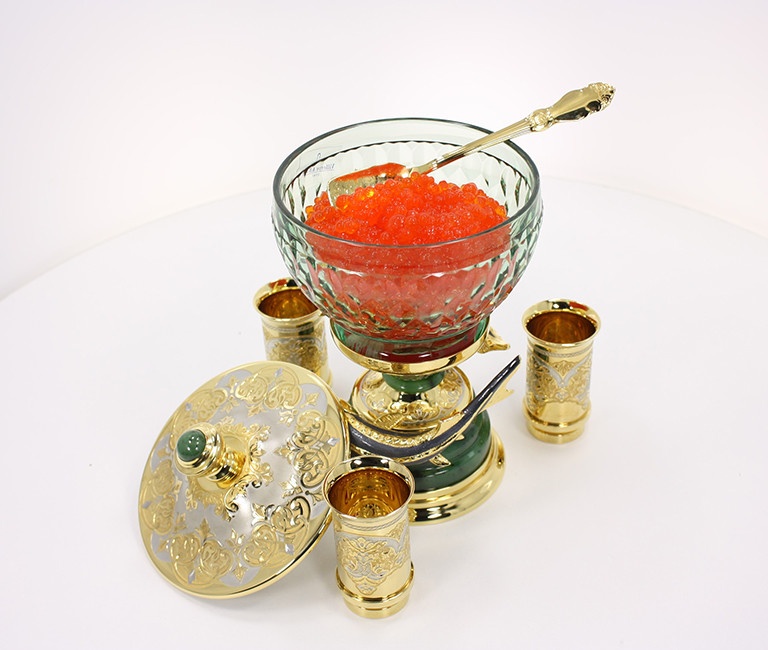 Икорница с рюмками ДАРЫ МОРЯ AZS-05775Ц Икорница с рюмками ДАРЫ МОРЯ AZS-05775Ц