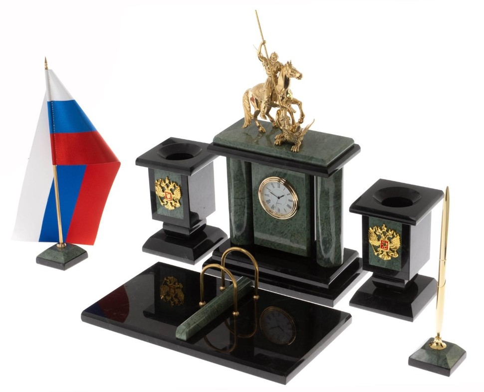 Письменный набор из офиокальцита ГЕОРГИЙ ПОБЕДОНОСЕЦ 072129982