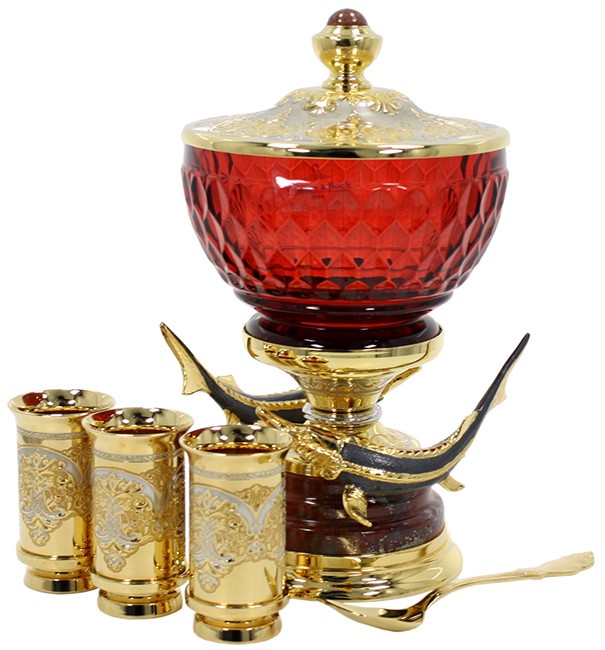 Икорница с рюмками ДАРЫ МОРЯ AZS-05755Ц Икорница с рюмками ДАРЫ МОРЯ AZS-05755Ц