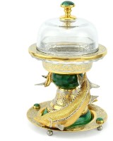 Икорница подарочная c малахитом ДВА ОСЕТРА 037rk3330304