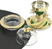 Икорница подарочная c малахитом ДВА ОСЕТРА 037rk3330304