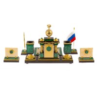 Настольный письменный набор из малахита ДЕРЖАВА 072125280