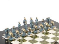Шахматы подарочные из камня и бронзы ИДОЛЫ AZY-119380