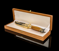 Нож подарочный украшенный ТАЙГА РЫСЬ AZRV68287