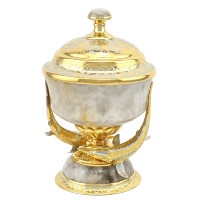 Икорница подарочная из горного хрусталя ДВА ОСЕТРА 037rk3330344/2