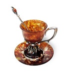 Кофейная чашка из янтаря ИМПЕРАТРИЦА AZJ-8302-L