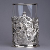Подстаканник никелированный ОХОТА В КАМЫШАХ 061.L1030N Подстаканник никелированный ОХОТА В КАМЫШАХ 061.L1030N