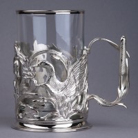 Подстаканник никелированный ОХОТА В КАМЫШАХ 061.L1030N Подстаканник никелированный ОХОТА В КАМЫШАХ 061.L1030N
