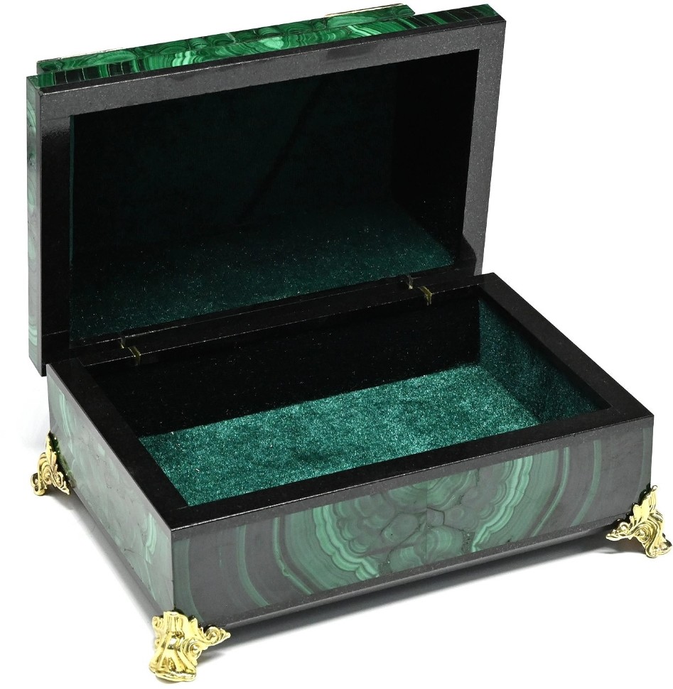 Ларец из малахита МАЛАХИТОВЫЕ УЗОРЫ 037rk.3200163-3