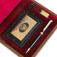 Набор подарочный ГЕРБОВЫЙ, ручка Parker, флешка и визитница AZY-122386