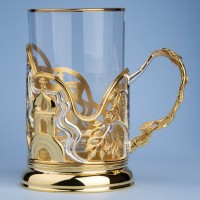 Подстаканник подарочный МАЛИНОВЫЙ ЗВОН (Золочение, серебрение) 061.L119G Подстаканник подарочный МАЛИНОВЫЙ ЗВОН (Золочение, серебрение) 061.L119G