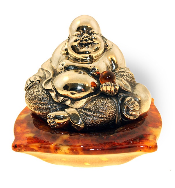 Сувенир из янтаря БУДДА НА ПОДУШКЕ Buddha