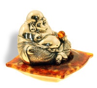 Сувенир из янтаря БУДДА НА ПОДУШКЕ Buddha