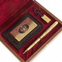 Набор подарочный ГЕРБОВЫЙ, ручка, флешка и визитница AZY-122385