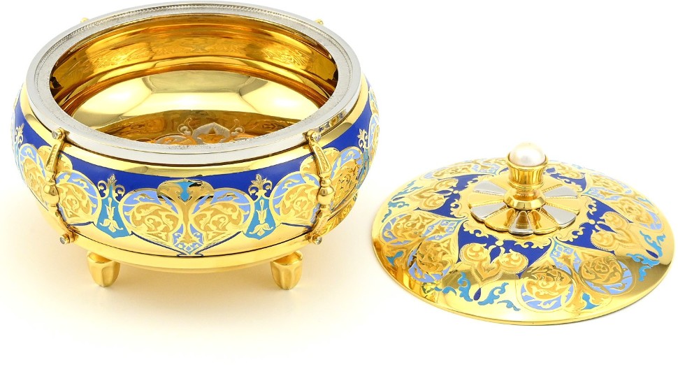 Шкатулка подарочная ЖЕМЧУЖИНА с эмалью AZRK-3331-044-3 Шкатулка подарочная ЖЕМЧУЖИНА с эмалью AZRK-3331-044-3