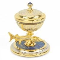 Икорница ОСЁТР на подставке из лазурита 0728676