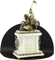 Часы каминные из малахита и мрамора ГЕОРГИЙ ПОБЕДОНОСЕЦ AZRK-3200-531ct Часы каминные из малахита и мрамора ГЕОРГИЙ ПОБЕДОНОСЕЦ AZRK-3200-531ct