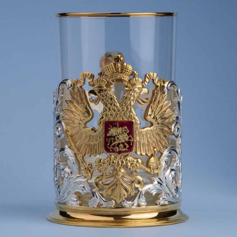 Подстаканник ГЕРБ РФ (золочение, серебрение) 061.L1111G Подстаканник ГЕРБ РФ (золочение, серебрение) 061.L1111G