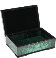 Шкатулка для драгоценностей из малахита 037rk.3200139-1 Шкатулка для драгоценностей из малахита 037rk.3200139-1