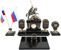 Настольный письменный набор из яшмы ГЕОРГИЙ ПОБЕДОНОСЕЦ AZY-7875