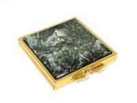 Зеркальце карманное с серафинитом квадратное, золотистое AZRK-3723108ai