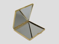 Зеркальце карманное с серафинитом квадратное, золотистое AZRK-3723108ai