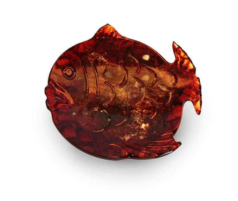 Тарелка из янтаря РЫБКА AZJ-fish-1