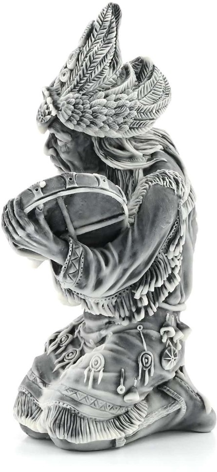 Фигурка из мраморной крошки ШАМАН  У КОСТРА AZRK-1331-547
